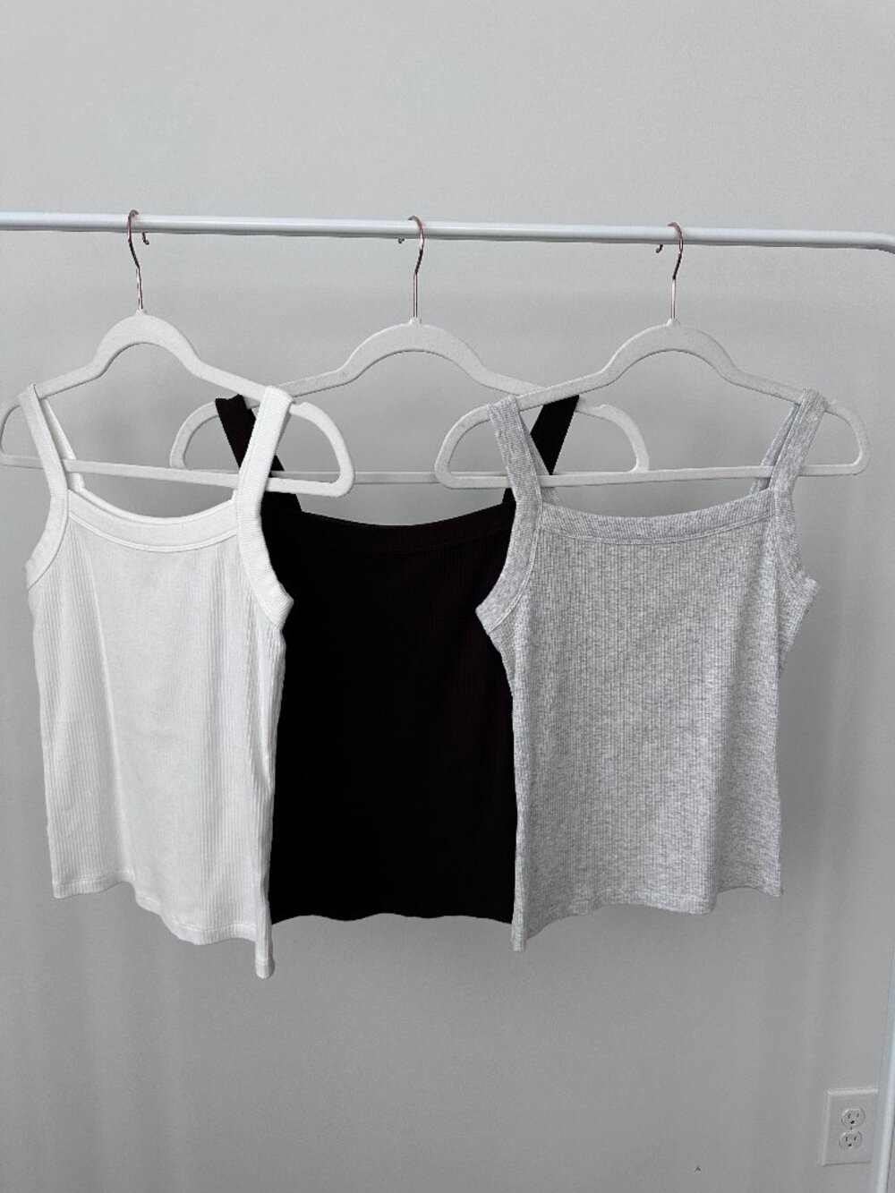 American Eagle 3 AE Daily Fav Tank Tops White, Brown, Gray Size Medium